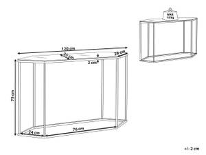 Table d'entrée PERRIN Noir - Blanc - Verre - 120 x 75 x 35 cm