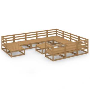 Garten-Lounge-Set (12-teilig) 3009729-1 Braun - Massivholz - Holzart/Dekor - 70 x 30 x 70 cm