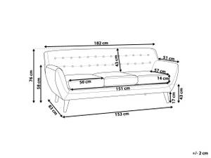 3-Sitzer Sofa MOTALA Grau - Eiche Hell