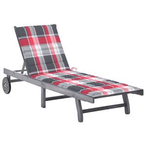 Chaise longue 3009264-1 Noir - Rouge - Profondeur : 63 cm