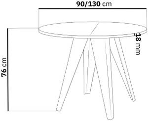 Esstisch Griffin Beton Dekor - 90 x 90 cm