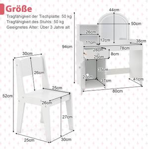 Kinder-Schminktisch HY10160WH Weiß - Holzwerkstoff - 41 x 94 x 80 cm