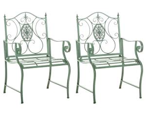 Chaises de jardin Punjab Lot de 2 Vert