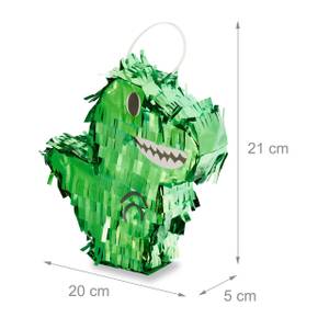 Pinata dinosaure Noir - Vert - Blanc - Papier - 20 x 30 x 5 cm