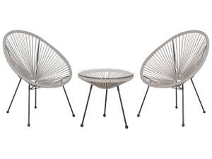 Bistro Set ACAPULCO II 3-tlg Schwarz - Grau - Hellgrau