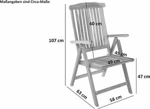 Gartenmöbelset 4tlg. BORNEO ARUBA Beige - Massivholz - Holzart/Dekor - 150 x 91 x 60 cm