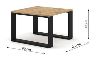 Table basse NUKA DUO 60x60x47 Beige - Noir - Bois manufacturé - Matière plastique - 60 x 40 x 60 cm