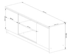 TV-Schrank K140 2T 1S CLP Graphit - Grau - Weiß