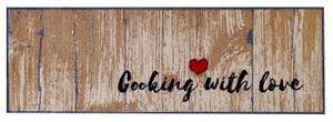 Küchenteppich Cooking with love Grau - Kunststoff - 50 x 1 x 150 cm