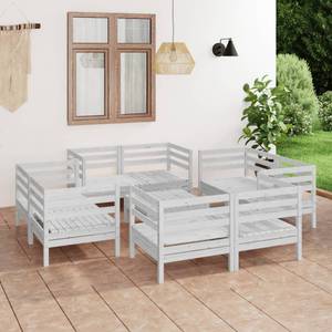 Garten-Lounge-Set Weiß - Massivholz - Holzart/Dekor - 64 x 29 x 64 cm