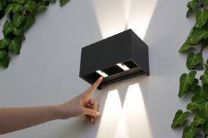 LED Außenleuchte Dakar Grau - Metall - 10 x 11 x 18 cm