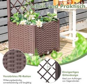 Blumenkasten mit Rankgitter Braun - Kunststoff - 40 x 135 x 40 cm