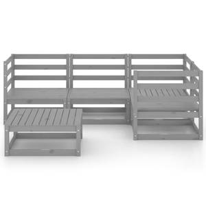 Garten-Lounge-Set (5-teilig) 3009928-2 Grau - Massivholz - Holzart/Dekor - 70 x 30 x 70 cm