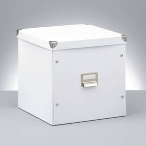 Aufbewahrungsbox, Pappe, weiß Weiß - Papier - 33 x 32 x 34 cm