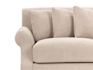 2-Sitzer Sofa EIKE Beige - Eiche Dunkel - Textil