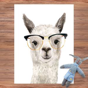 Hippes Lama mit Brille I 225 x 300 cm
