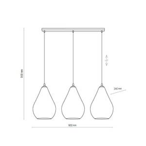 Pendelleuchte Pius Grau - Glas - 24 x 130 x 24 cm