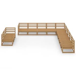 Garten-Lounge-Set (11-teilig) 3009708-1 Braun - Massivholz - Holzart/Dekor - 70 x 67 x 70 cm