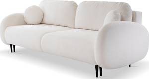 Samt Sofa Cassie mit Bettkasten Weiß