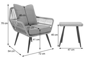 Poly-Rattan Garnitur N34 Hellgrau