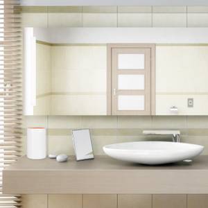 Poubelle salle de bain 5l Marron clair - Blanc