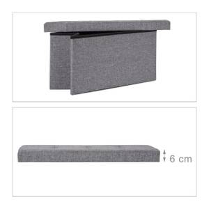 Pouf de rangement pliant lin Anthracite