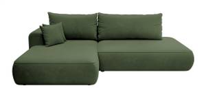 Ecksofa mit Schlaffunktion FOGGI Salbei - Armlehne davorstehend links - Ecke davorstehend links - Ottomane davorstehend links