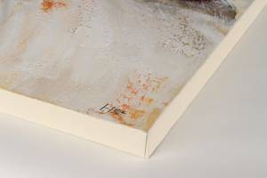 Acrylbild handgemalt Ruhe vor dem Sturm Beige - Weiß - Massivholz - Textil - 120 x 80 x 4 cm