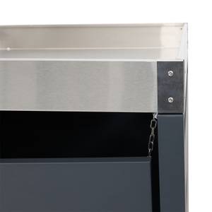 1er-Mülltonnenbox mit Holzlager H40 Grau - Metall - 130 x 125 x 80 cm