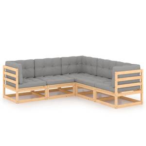Garten-Lounge-Set (5-teilig) 3009817-2 Grau - Holz
