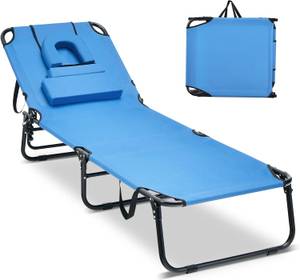 Chaises relax  NP10947BL Bleu - Textile - 29 x 194 x 64 cm