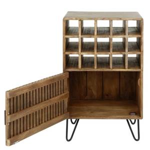 Kommode Boni Schwarz - Braun - Metall - Massivholz - Holzart/Dekor - 56 x 90 x 35 cm