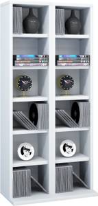 Bois CD DVD Stand Étagère Armoire Milano Blanc crème - Blanc