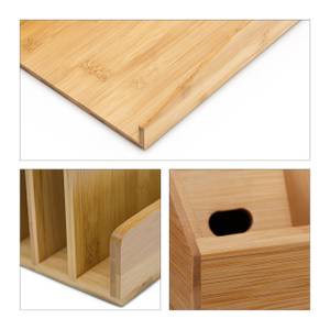 3 tlg. Schreibtisch Organizer Set Braun - Bambus - Holzwerkstoff - 30 x 34 x 38 cm