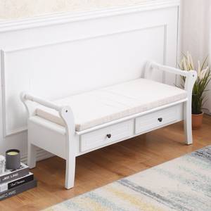 Banc RE4506 Blanc - Bois manufacturé - 40 x 47 x 108 cm