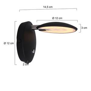 Applique Murale LED Zenith Fer / Plexiglas - 1 ampoule - Noir