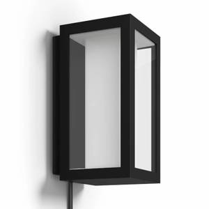 Wandleuchte Impress Schwarz - Glas - Metall - 15 x 24 x 12 cm