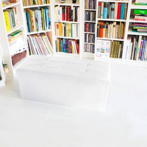 Tabouret pliant similicuir pouf pliable Blanc