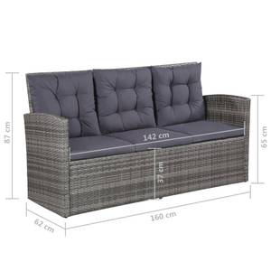 Garten-Essgruppe (6-teilig) 296354 Grau - Kunststoff - Polyrattan - 70 x 66 x 120 cm