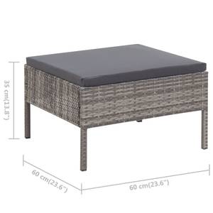 Garten-Lounge-Set Grau - Metall - Textil - 69 x 67 x 69 cm
