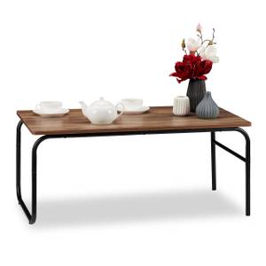 Table basse style industriel Noir - Marron - Bois manufacturé - Métal - 93 x 40 x 50 cm