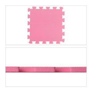 25 pièces Tapis puzzle avec bord Rose foncé - Matière plastique - 32 x 1 x 32 cm