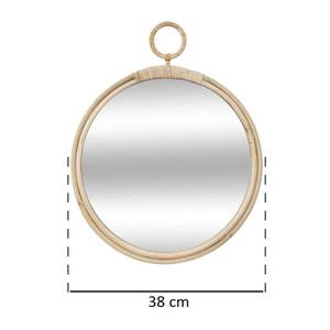 Spiegel, Rattan, rund, Durchmesser 38 cm Beige - Naturfaser - 38 x 38 x 2 cm