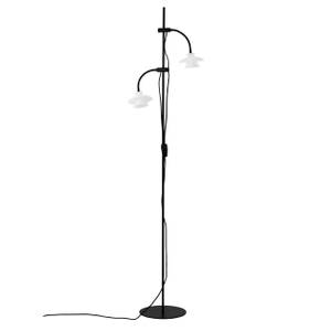 Lampadaire Valby Noir - Blanc - Verre - Métal - 37 x 160 x 37 cm