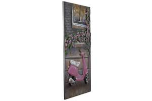 Tableau métallique 3D Pink Ride Rose foncé - Métal - 60 x 90 x 6 cm