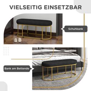 Sitzbank 831-657V00BK Schwarz - Textil - 37 x 43 x 100 cm