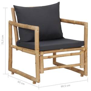 Garten-Lounge-Set Grau - Bambus - 50 x 45 x 90 cm