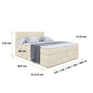 Boxspringbett IDRIKO KING Ecru - Breite: 120 cm