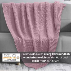 Strickdecke Kuscheldecke premium Hellrosa