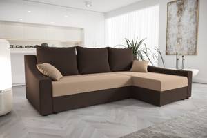 Ecksofa ONTARI Beige - Braun - Ecke davorstehend rechts